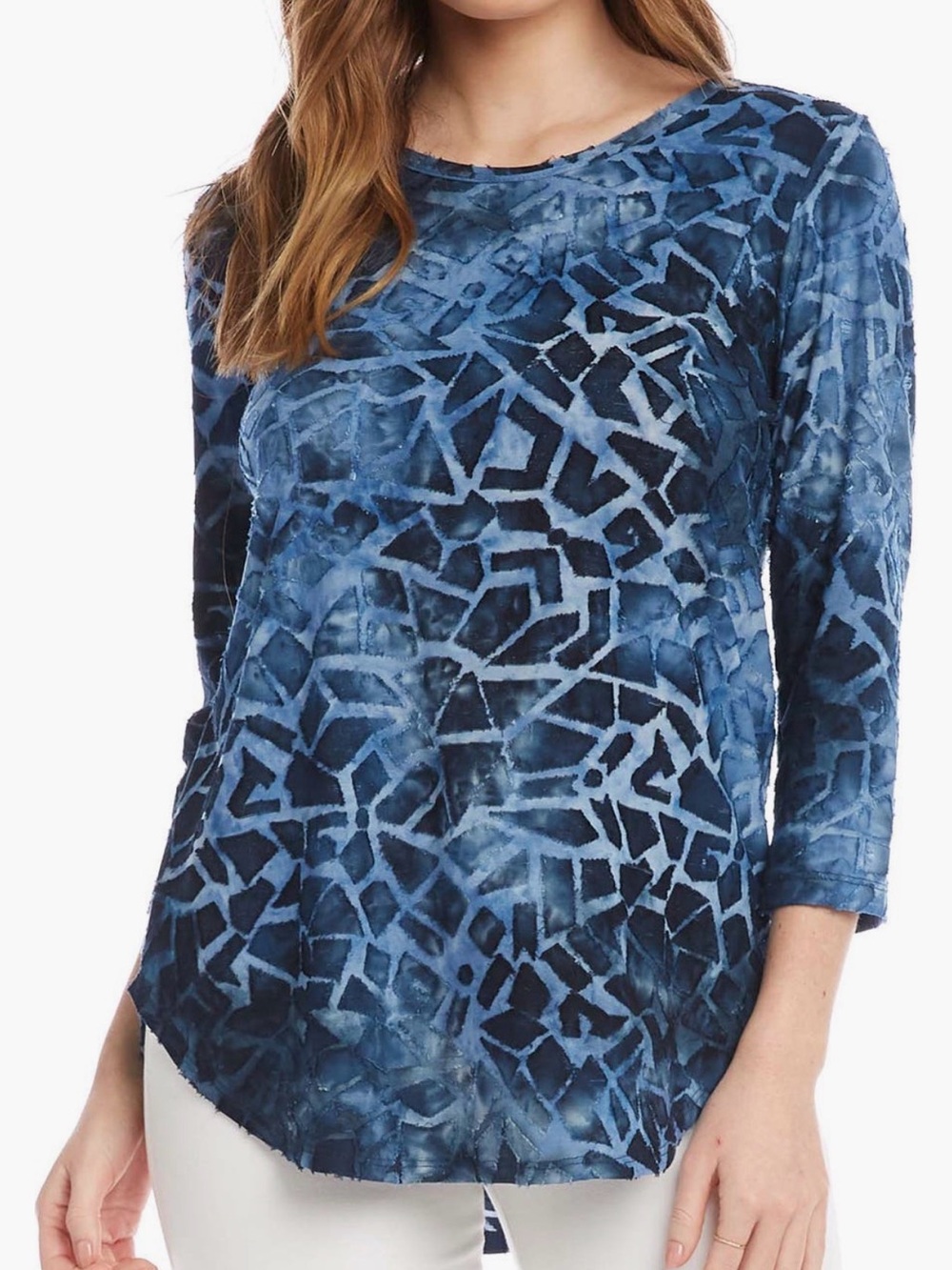 Karen Kane Tie Dye Burnout Top XL